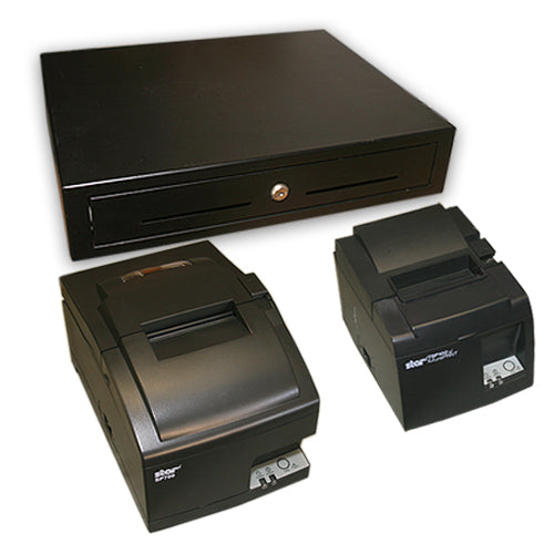 Square Hardware Bundle Combo Star TSP100 TSP143U SP742ML Receipt Printers and Cash Drawer
